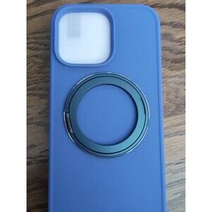 Silicone IPhone 16 Pro Max Case With Screen Protector And Kickstand-Navy Blue